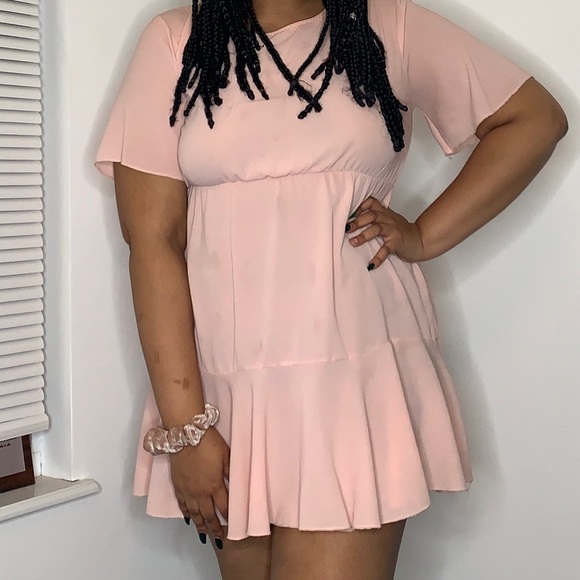 baby pink mini dress